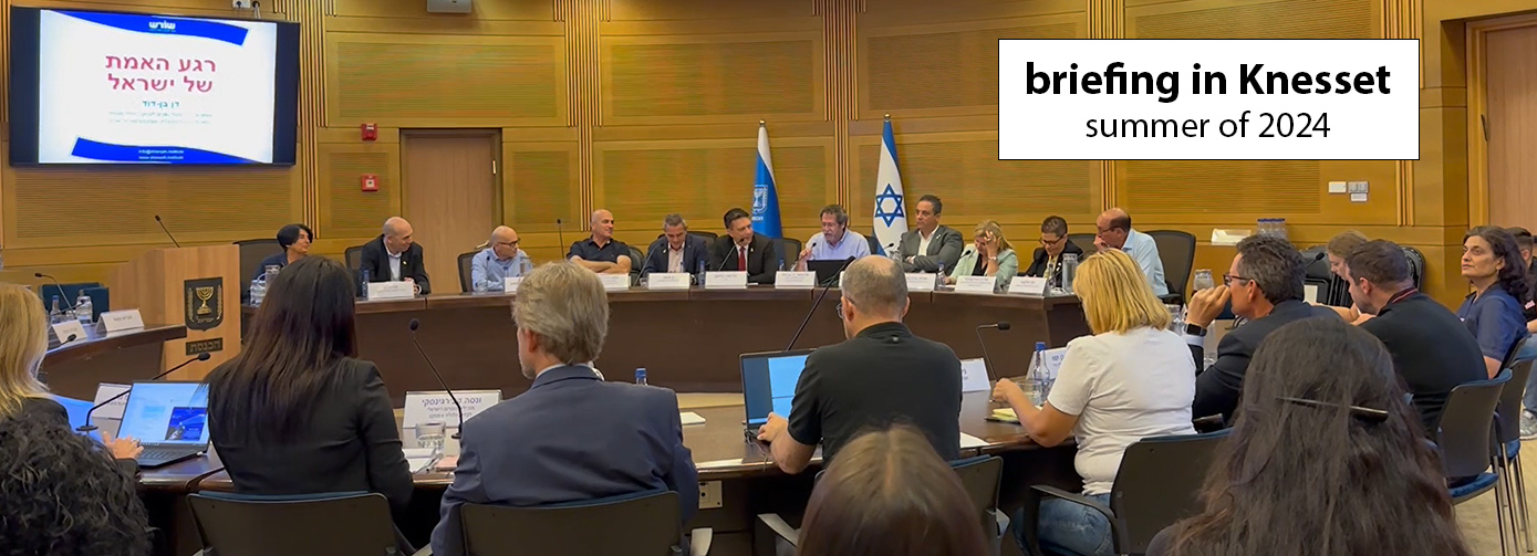 briefing in Knesset, summer of 2024